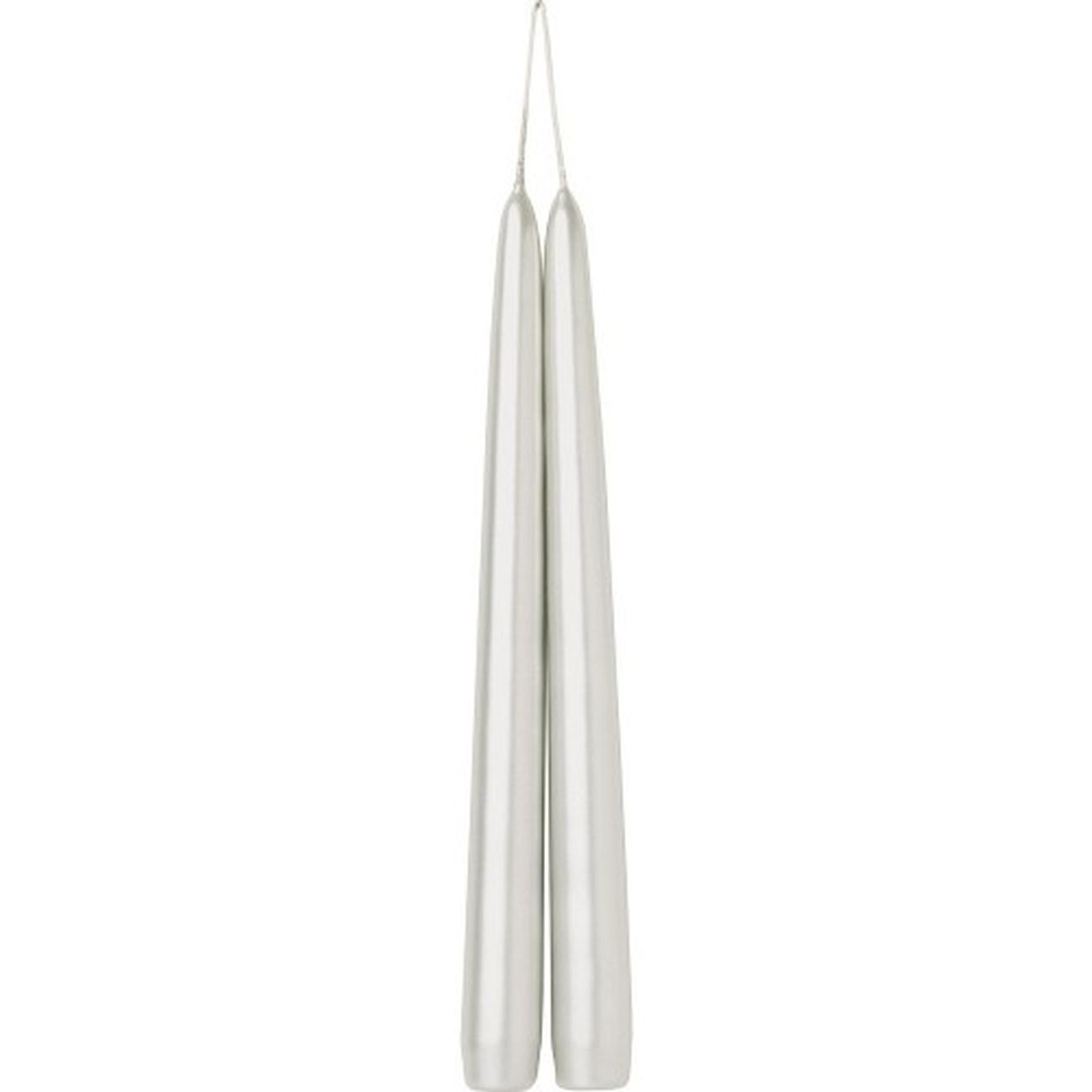 ihr-tapered-dinner-candles-silver - IHR Tapered Candles Silver