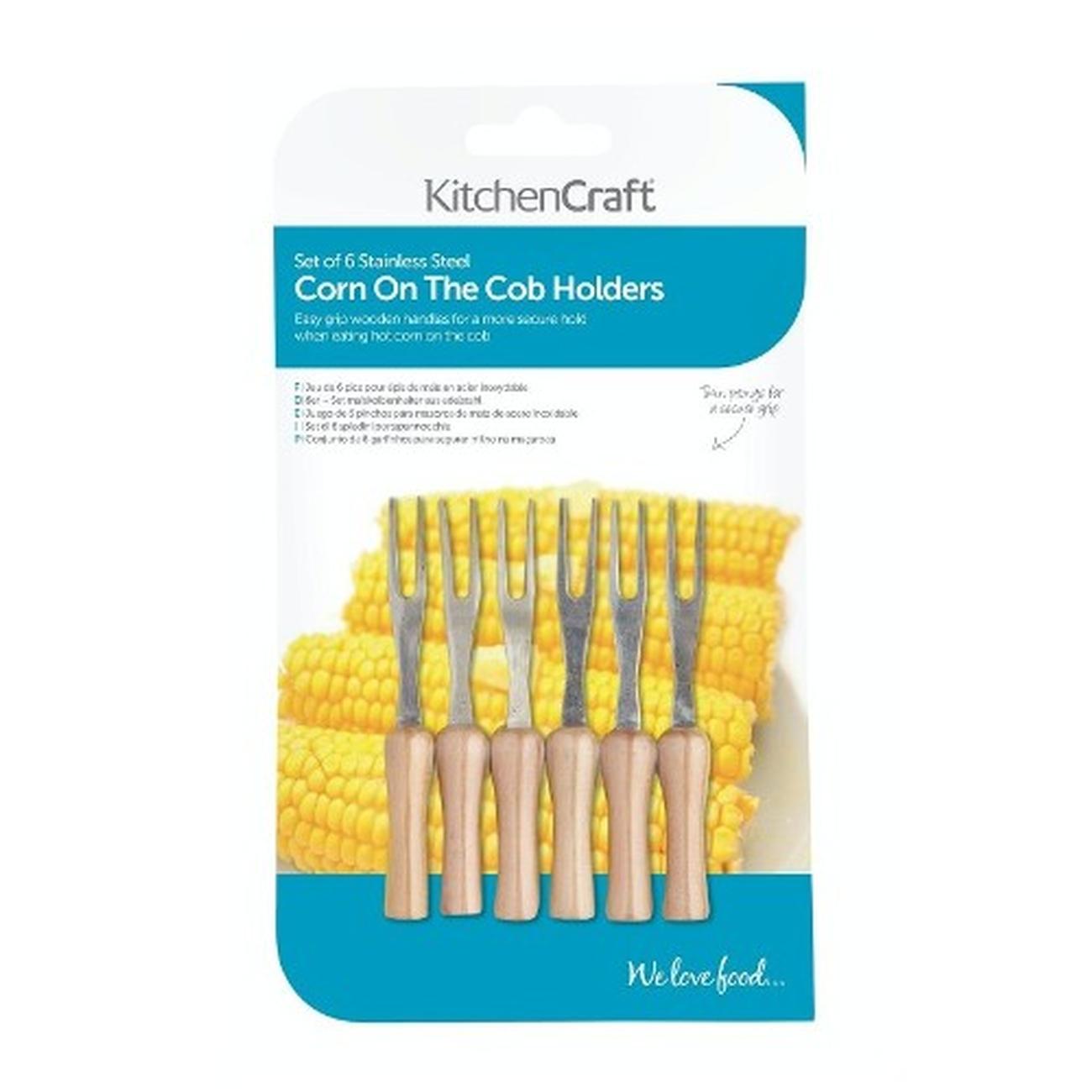 kitchencraft-corn-on-the-cob-holders-set-of-6 - KitchenCraft Corn on the Cob Skewers 6pc