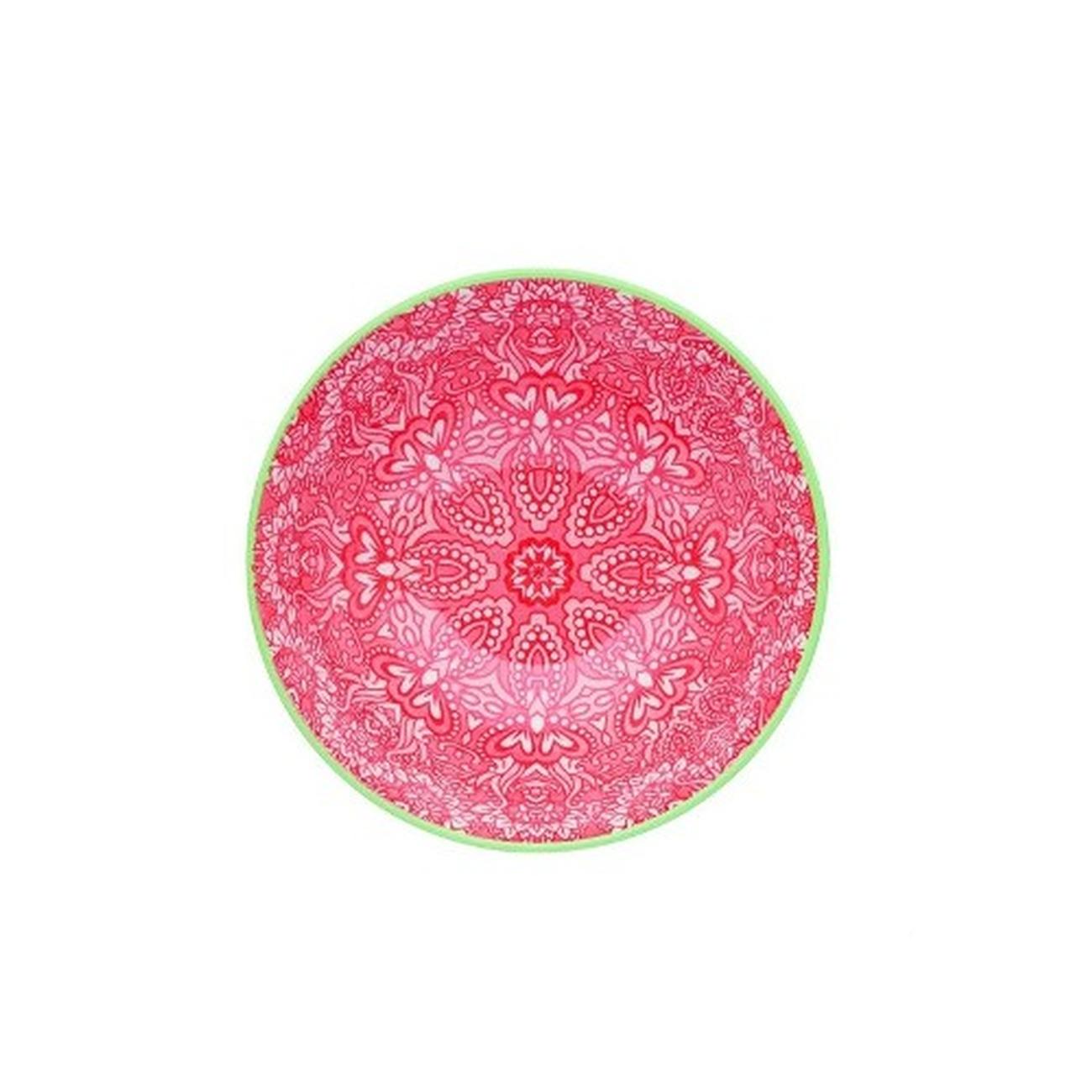 kitchencraft-red-and-pink-print-ceramic-bowl - KitchenCraft Red & Pink Print Ceramic Bowl