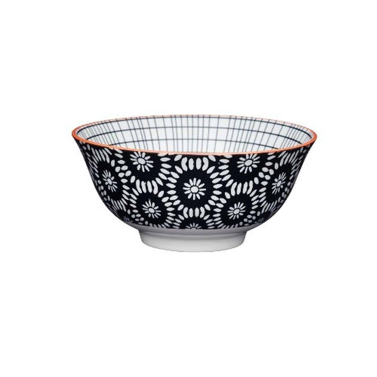kitchencraft-black-swirl-centered-ceramic-bowl - KitchenCraft Black Swirl Centered Ceramic Bowl