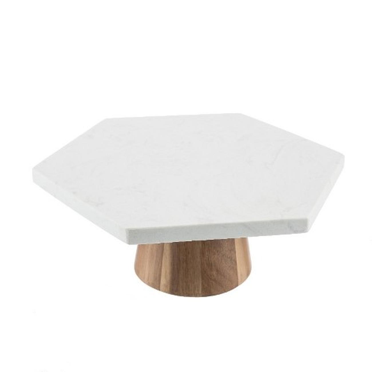 kitchen-pantry-acacia-marble-cake-stand - Kitchen Pantry Acacia Wood & Marble Cake Stand