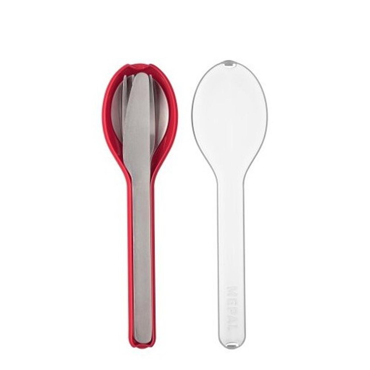 mepal-cutlery-set-3pc-ellipse-nordic-red - Mepal Ellipse 3pc Travel Cutlery Nordic Red