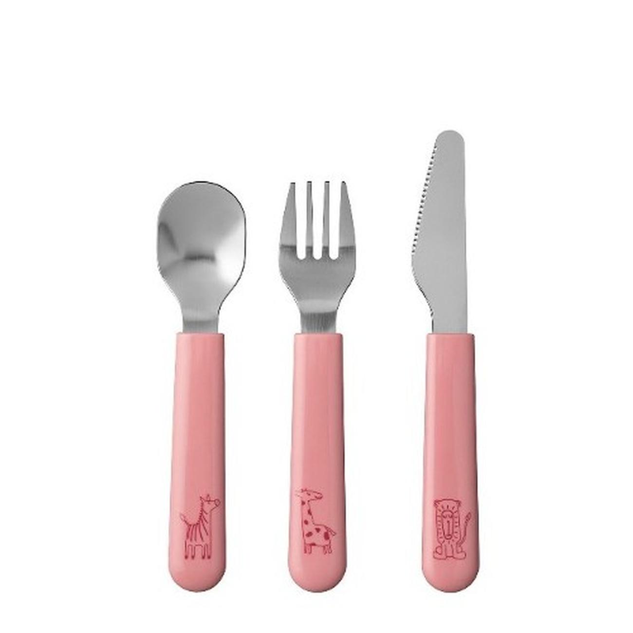 mepal-mio-childrens-cutlery-set-3pc-deep-pink - Mepal Mio 3pc Children's Cutlery Set Deep Pink