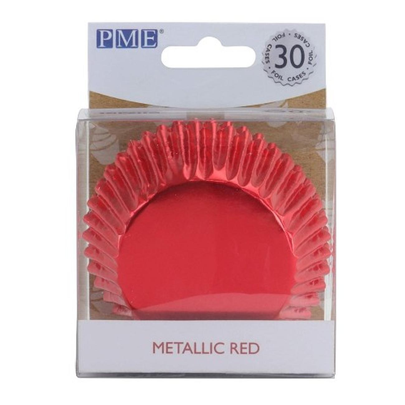 pme-30-metallic-red-foil-baking-cases - PME 30 Metallic Red Foil Baking Cases