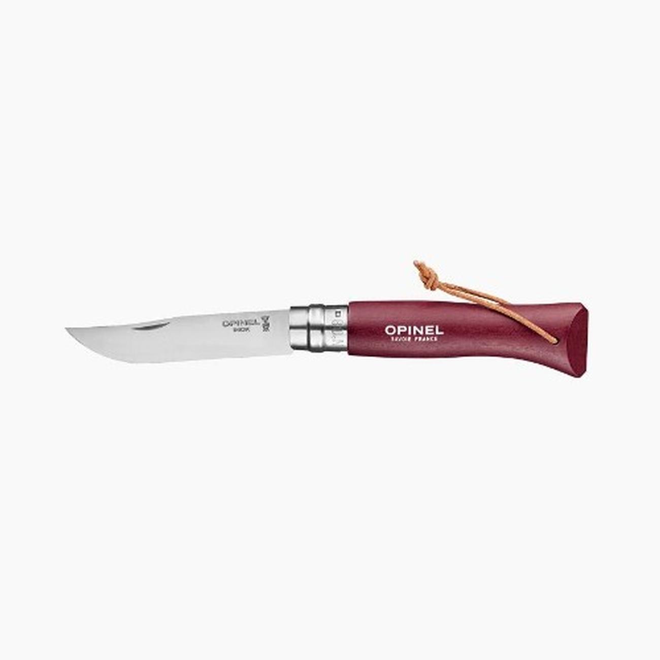 opinel-n08-trekking-pocket-knife-burgundy - Opinel N08 Trekking Pocket Knife Burgundy