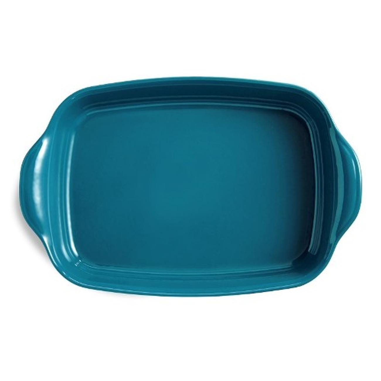 emile-henry-rectangular-oven-dish-large-blue-calan - Emile Henry Mediterranean Blue Rectangular Oven Dish Large