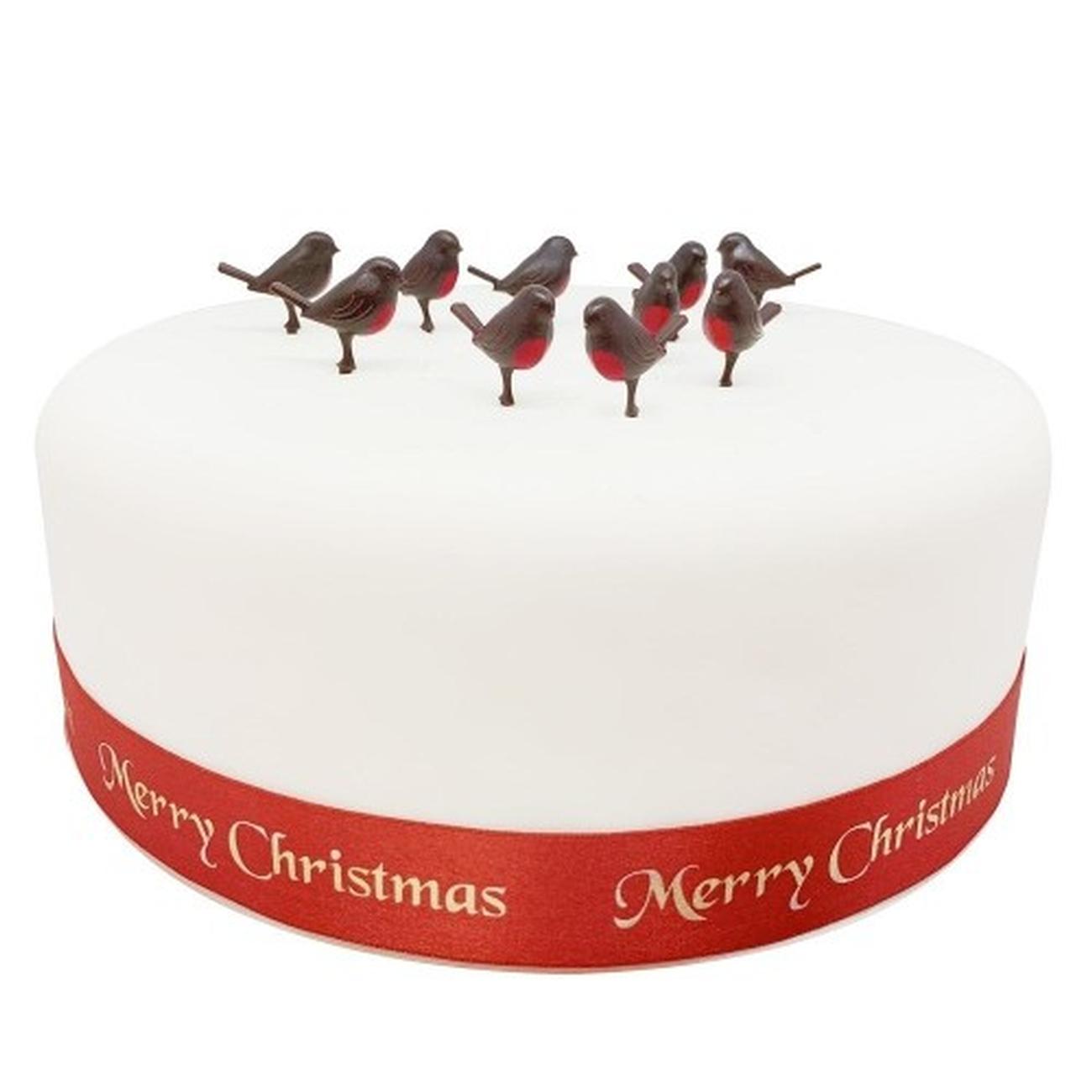 Christmas Cake/Yule Log Toppers Holly Leaf - Christmastree - Robin - x 4  Each Decorations : Amazon.co.uk: Home & Kitchen