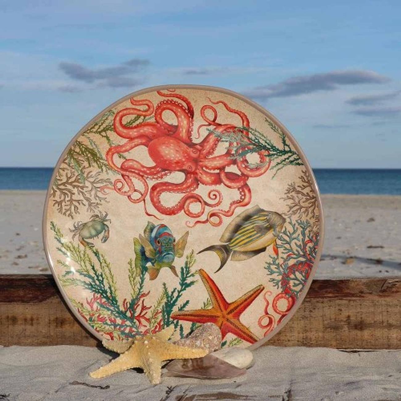 sea-life-round-platter-42cm-melamine - Sea Life Round Platter 42cm