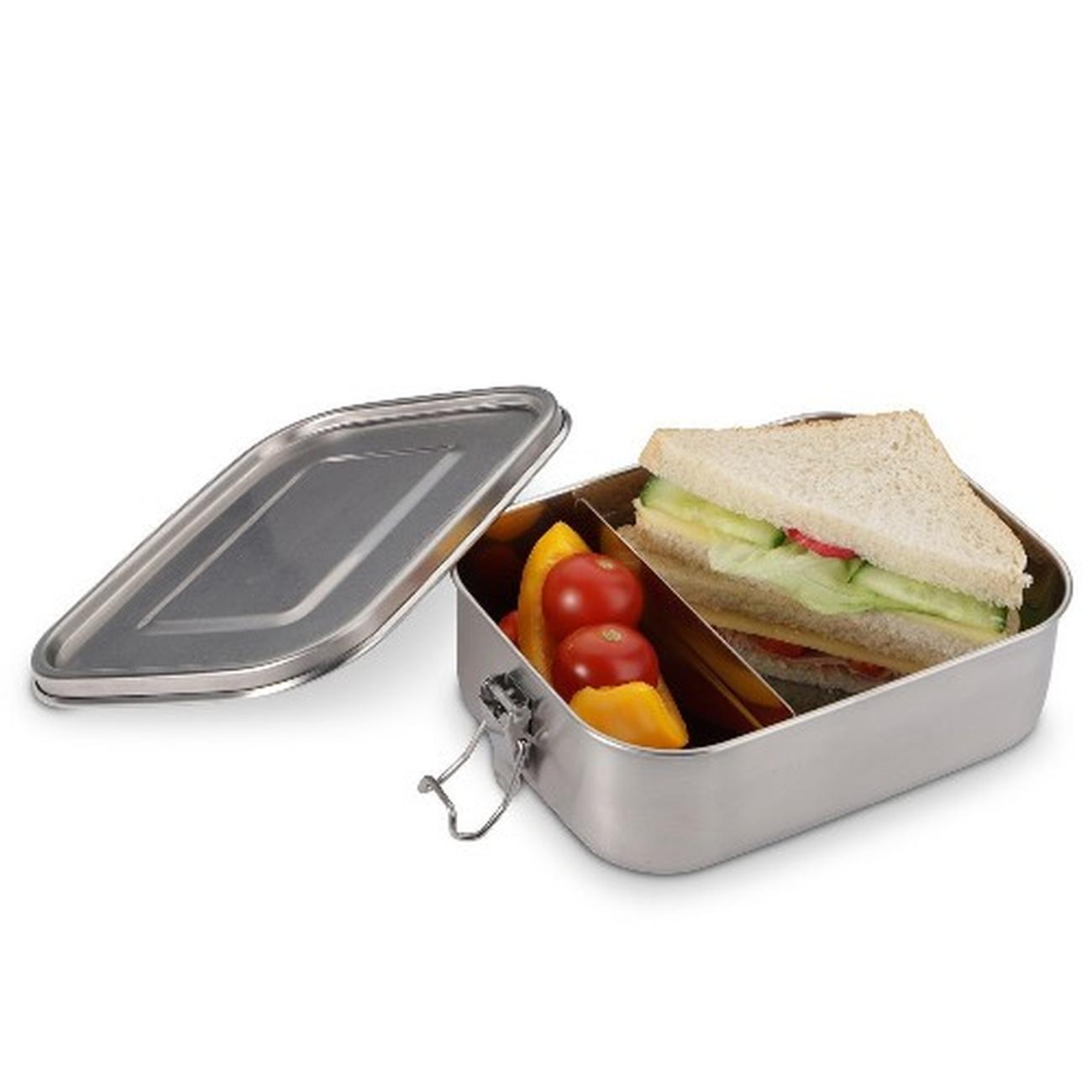 weis-stainless-steel-leak-proof-lunchbox-with-divider-800ml - Stainless Steel Leakproof Lunch Box with Divider 800ml