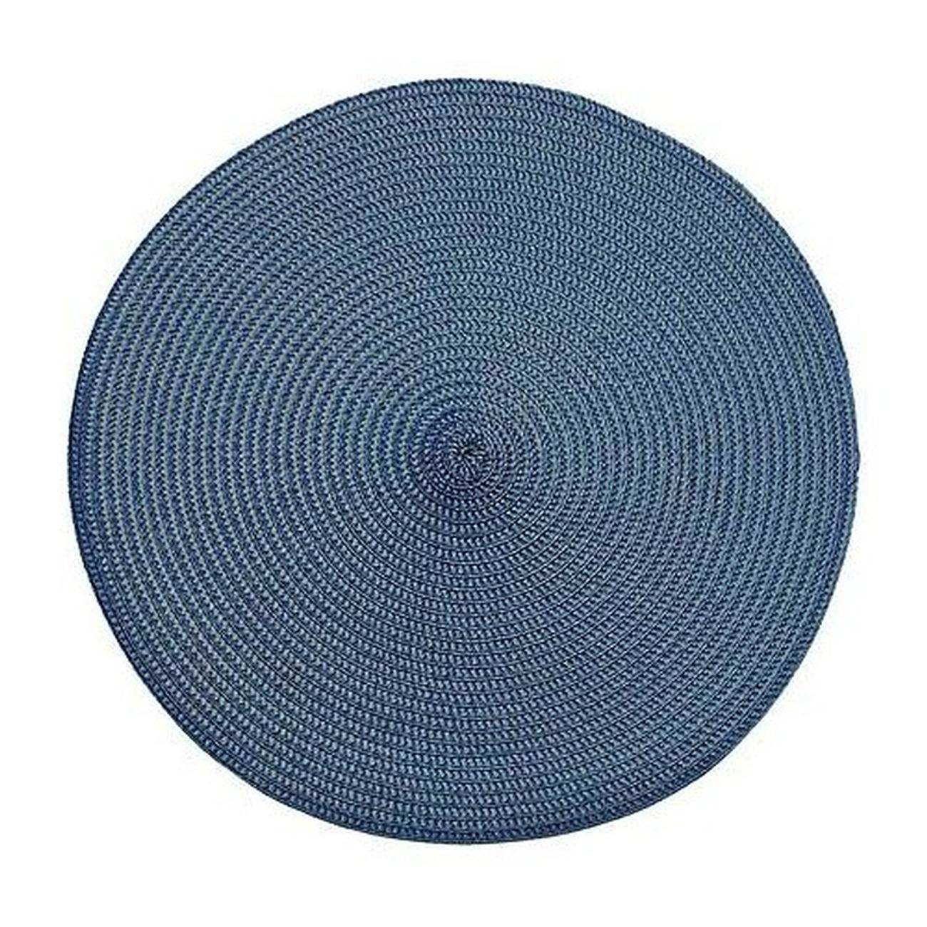 walton-ribbed-round-placemat-slate-blue - Walton & Co Circular Ribbed Placemat Slate Blue