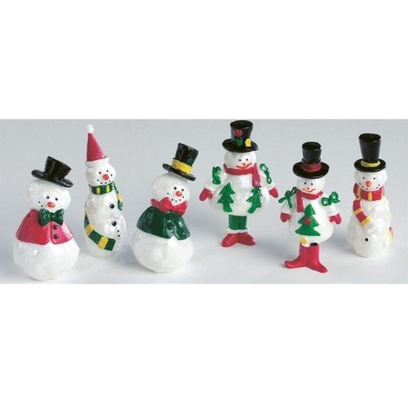 cake-topper-plastic-pearly-snowmen-53mm - Cake Topper Plastic Pearly Snowmen 53mm