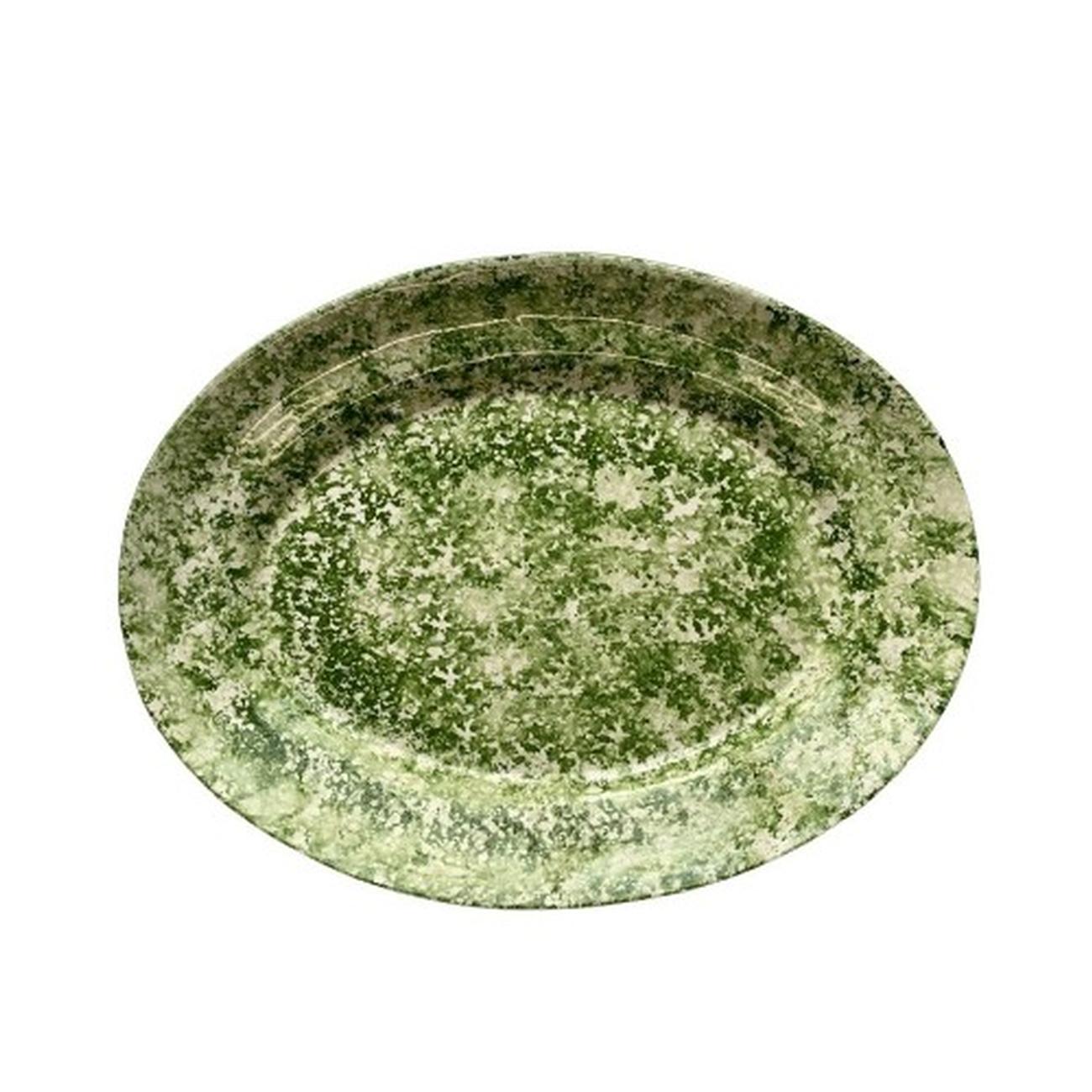 acquerello-green-spongeware-oval-platter - Acquerello Green Spongeware Oval Platter