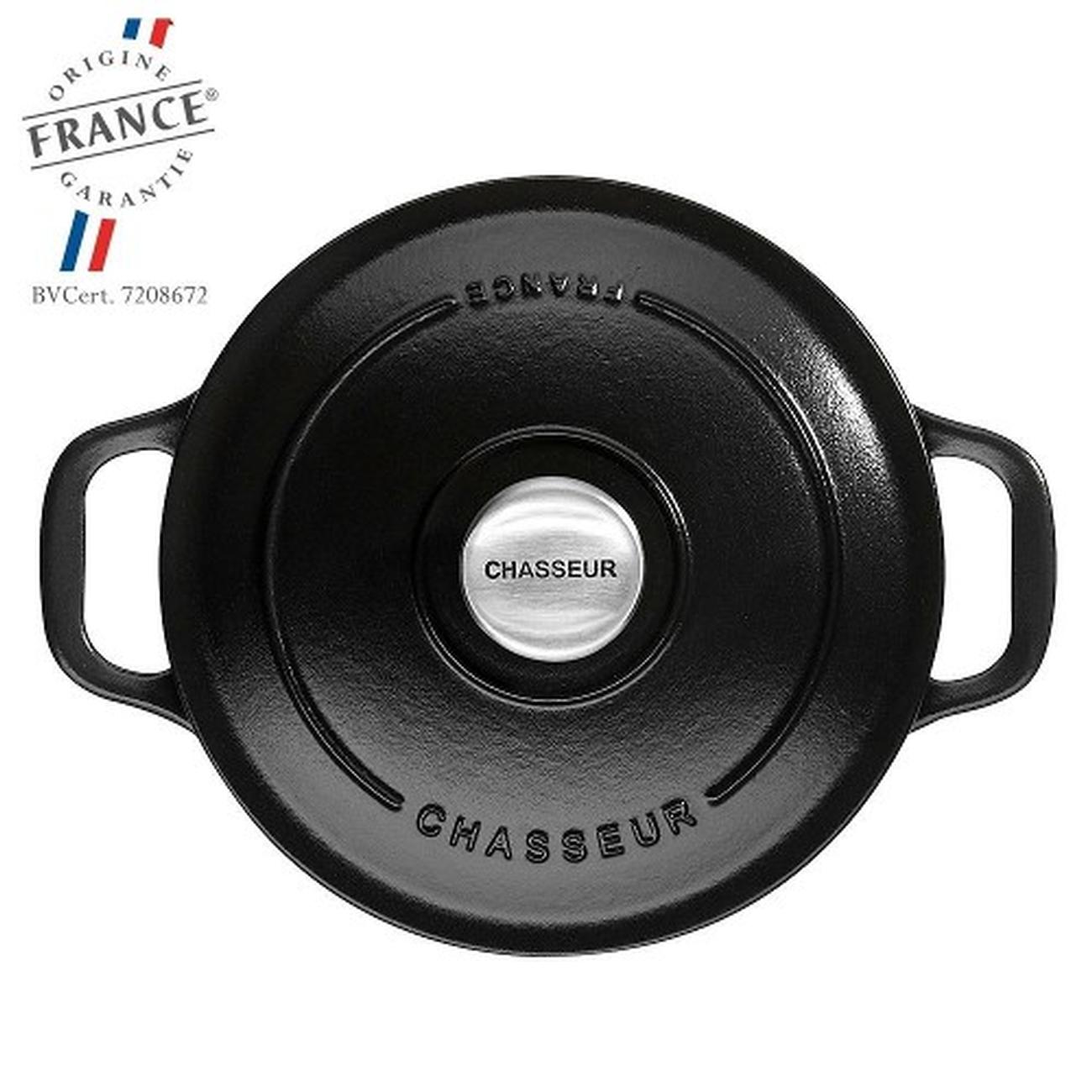 chasseaur-casserole-shallow-round-24cm-blackmatte-casserole - Chasseur Shallow Round Casserole 24cm-MatteBlack