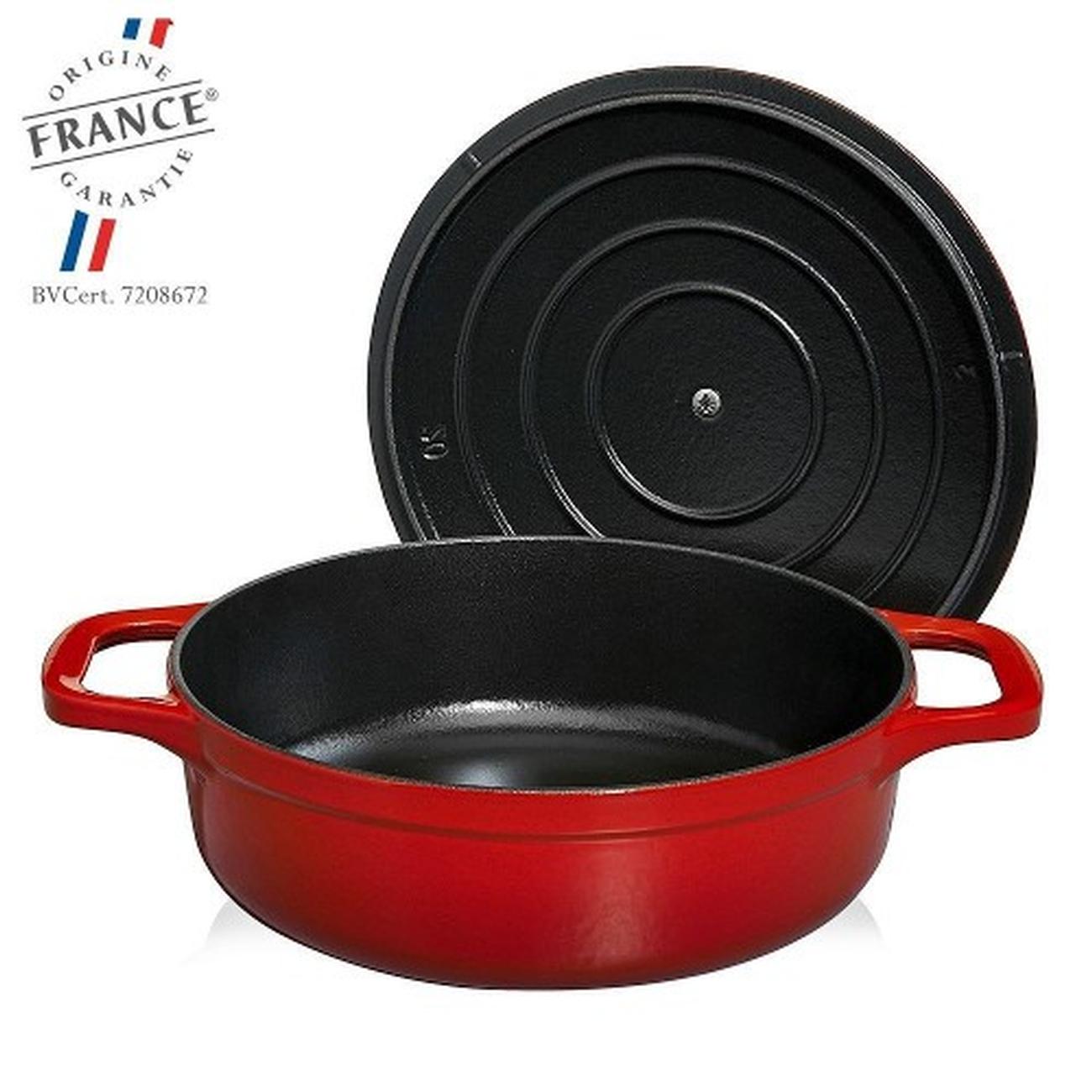 Chasseur Cast Iron Round Casserole, Ruby Red