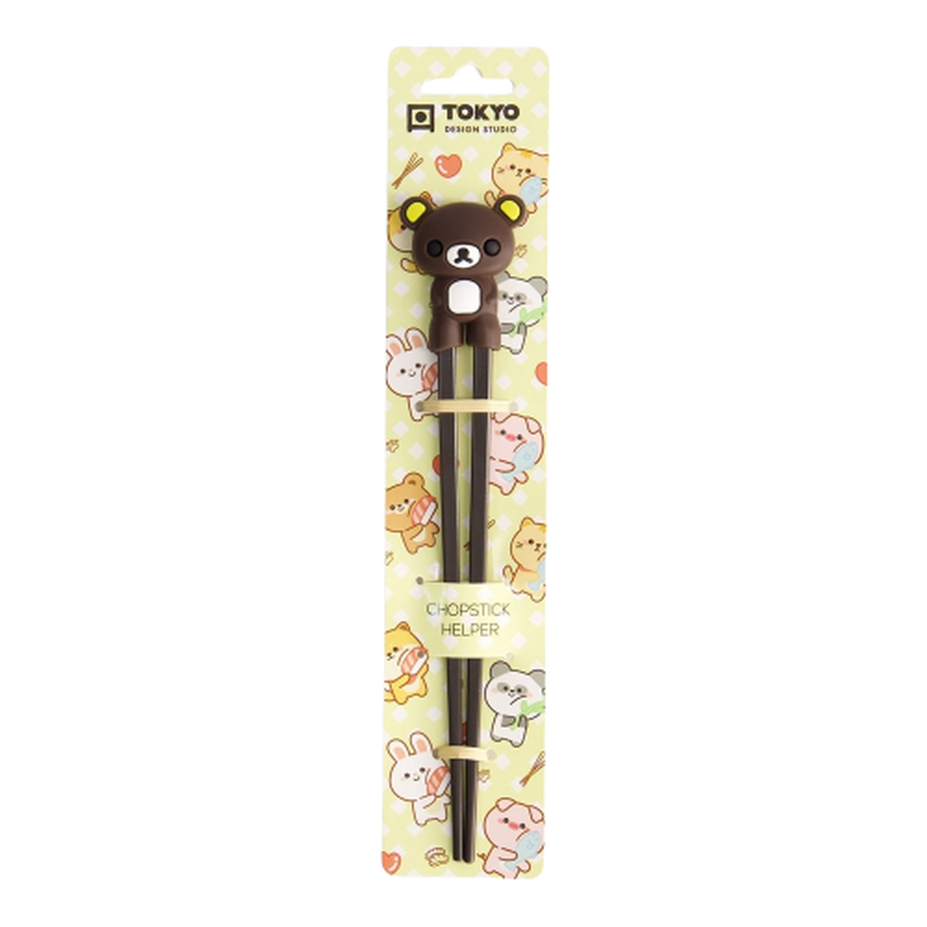 cnb-bear-dark-brown-children-chopsticks - Tokyo Design Studio Bear Dark Brown Children Chopsticks