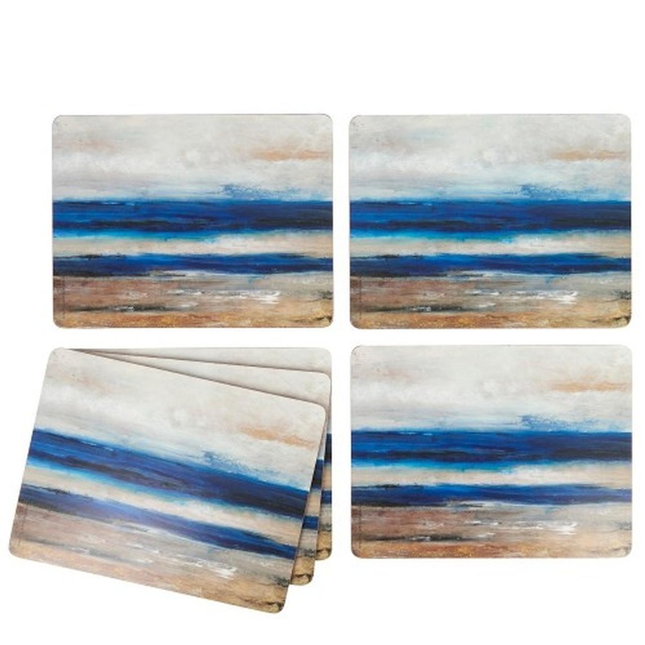 ct-blue-abstract-pk-6-prem-mats - Creative Tops Blue Abstract Pack Of 6 Premium Placemats