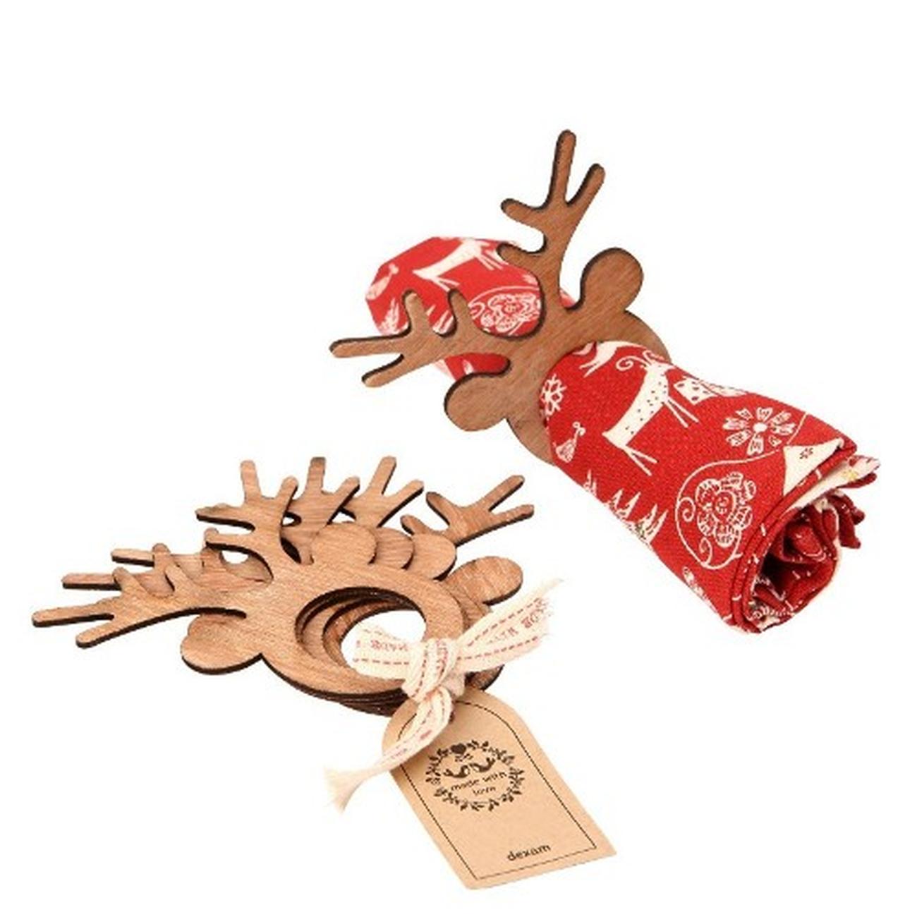 dexam-reindeer-napkin-rings-4 - Dexam Reindeer Wooden Napkin Rings Set of 4