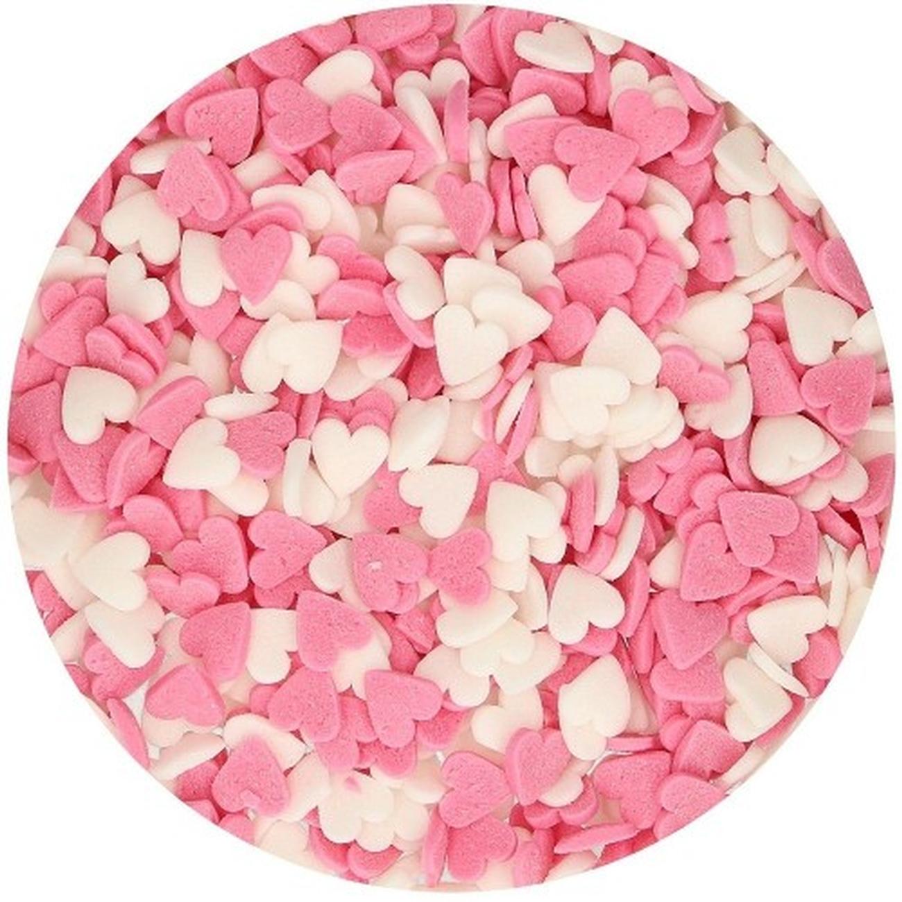funcakes-hearts-pink-white-60g - FunCakes Hearts Pink-White 60 g