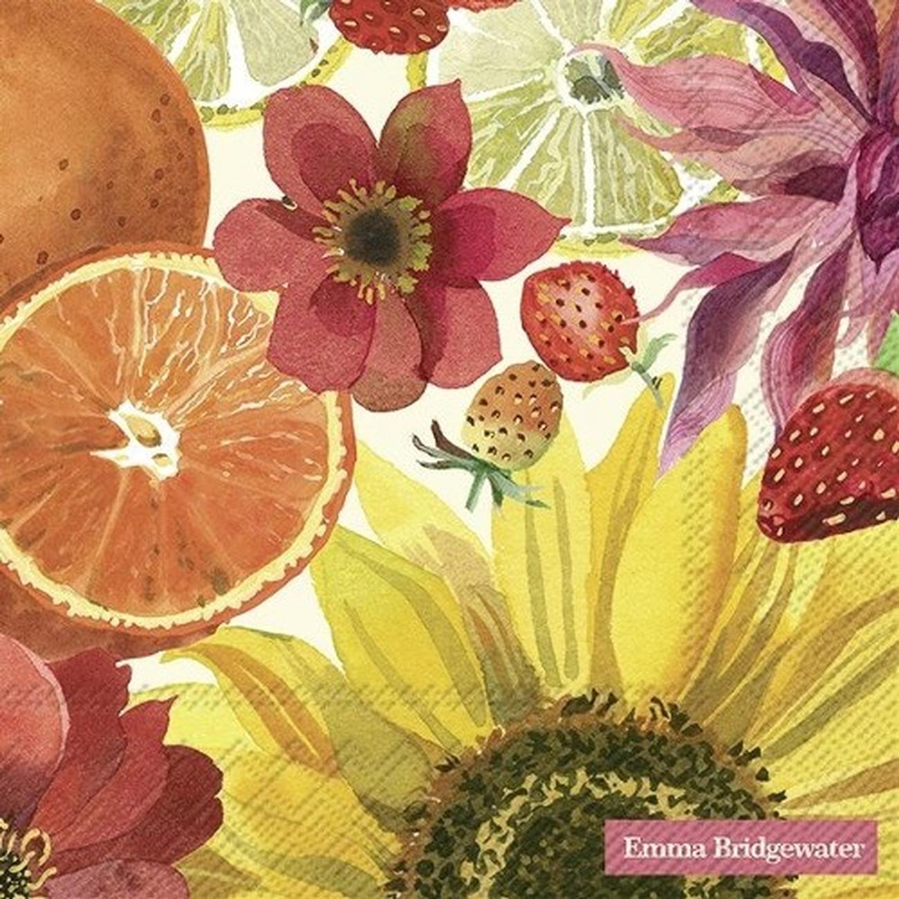 ihr-em-fruits-flowers-lunch-napkins - IHR Lunch Napkins Emma Bridgewater Fruits & Flowers Cream