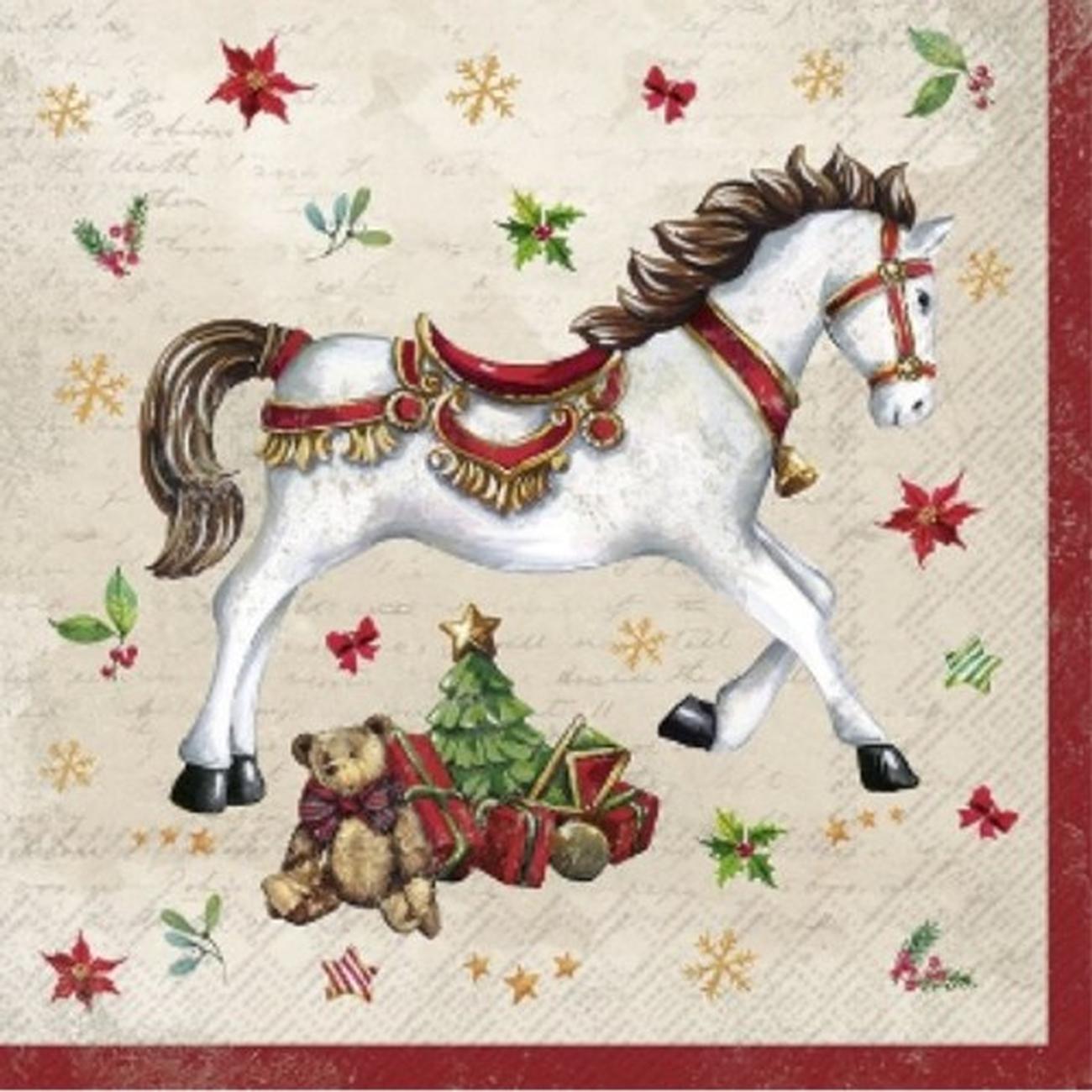 ihr-festive-horse-cocktail-napkins - IHR Cocktail Napkins Festive Horse 