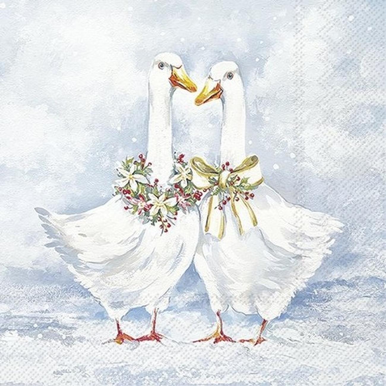 ihr-lunch-napkins-two-goose-friends - IHR Christmas Lunch Napkins Two Goose Friends