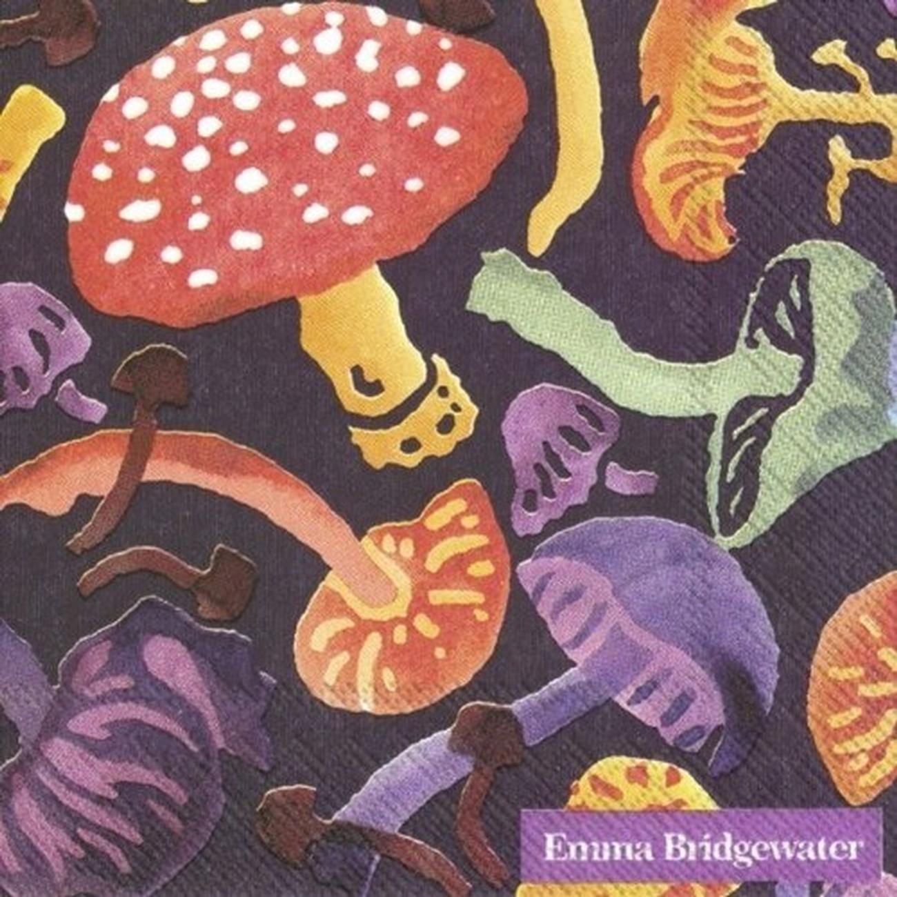 ihr-mushrooms-violet-cocktail-napkins - IHR Cocktail Napkins Emma Bridgewater Wild Mushrooms Violet