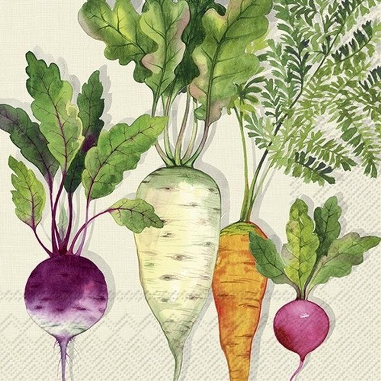 ihr-root-vegetables-cream-lunch-napkins - IHR Lunch Napkins Root Vegetables Cream