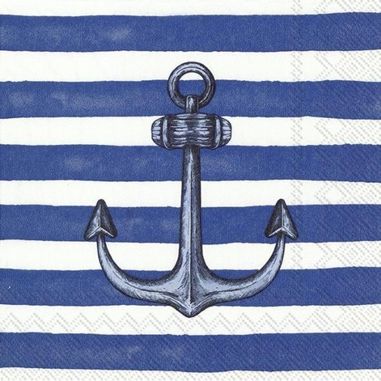 sailors-anchor-blue-lunch-napkins - IHR Lunch Napkins Sailors Anchor Blue