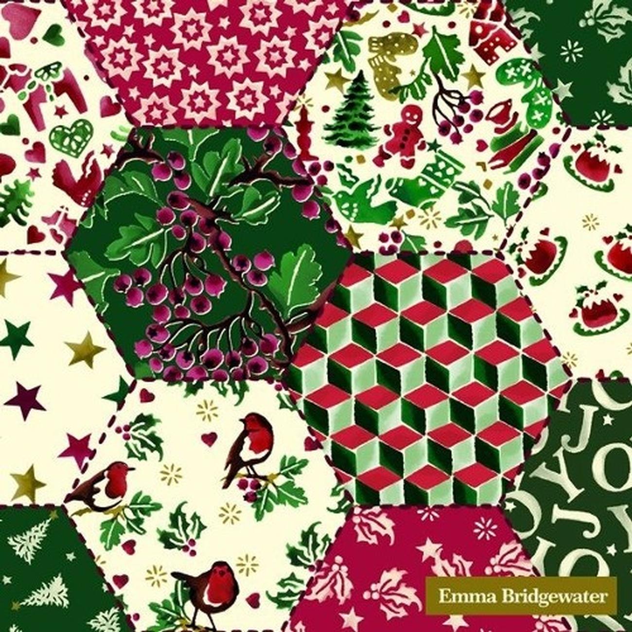 ihr-xmas-em-patchwork-lunch-napkins - IHR Christmas Lunch Napkins Emma Bridgewater Patchwork Cream