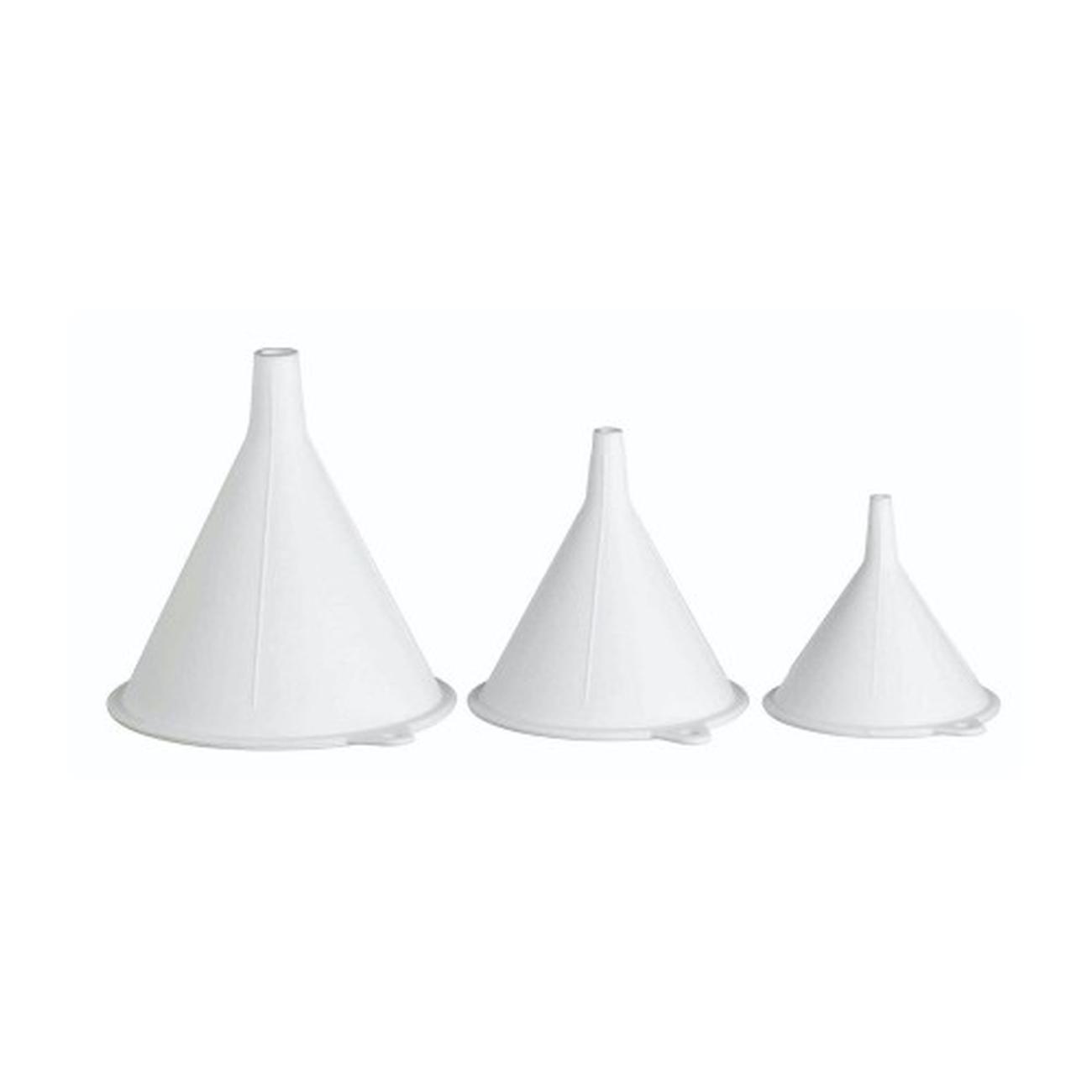 kc-set-of-3-polypropylene-funnels  - KitchenCraft Set of 3 Polypropylene Food Safe Funnels