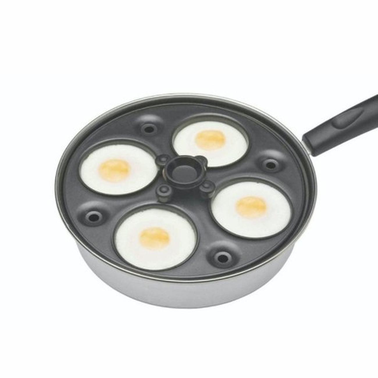 kitchencraft-carbon-steel-4-hole-egg-poacher - KitchenCraft Carbon Steel 4 Hole Egg Poacher