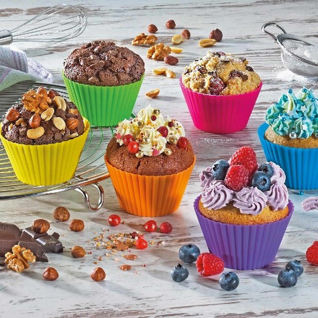 kuchenprofi-muffin-cups-7cm-set-6-silicone - Kuchenprofi Silicone Muffin Cases 7cm Set of 6