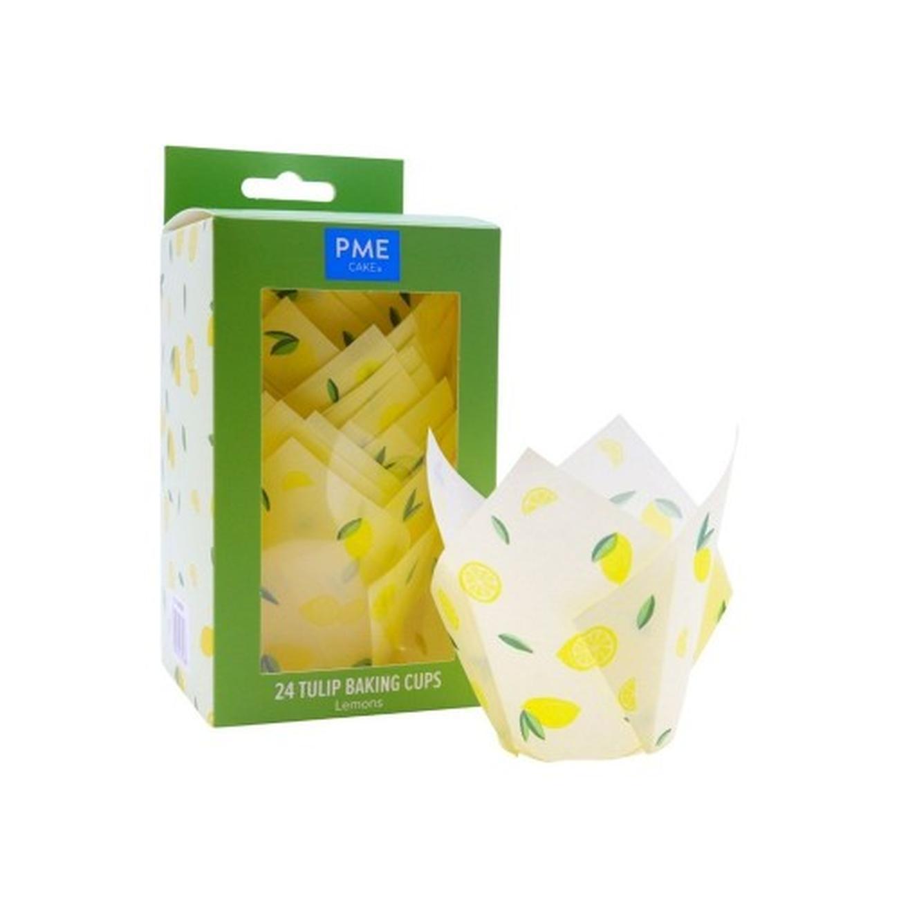 pme-24-lemon-tulip-muffin-cases - PME 24 Lemon Tulip Muffin Cases