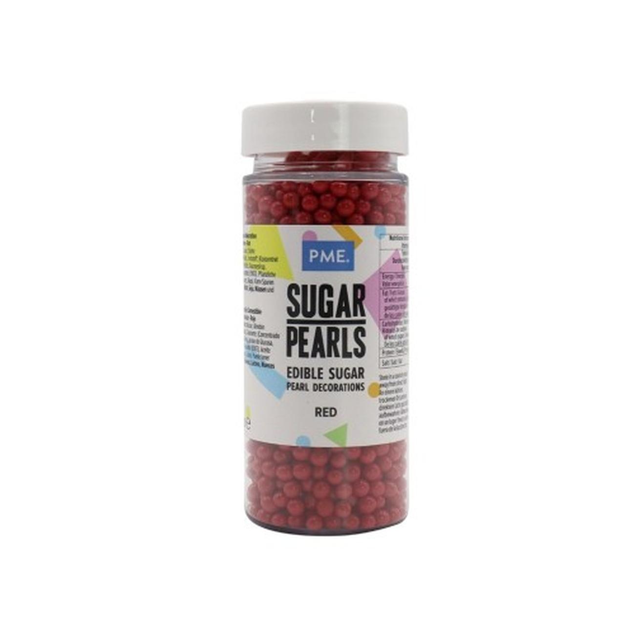 pme-red-sugar-pearls-100g - PME Red Sugar Pearls 100g