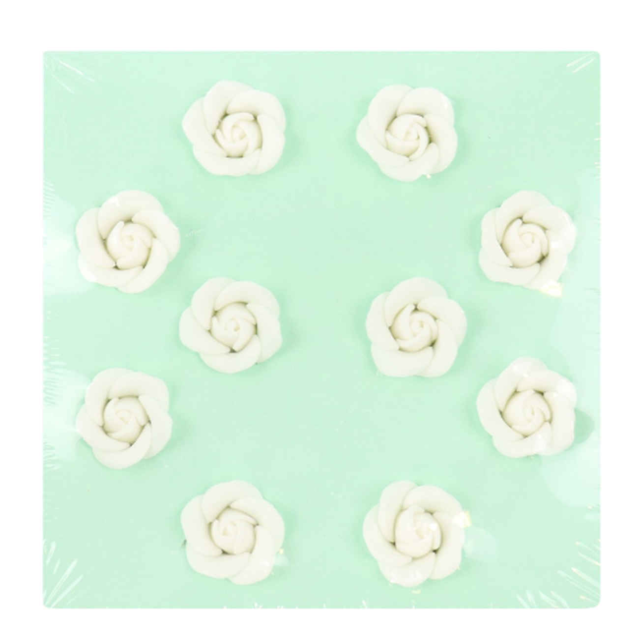 pme-white-sugar-roses-set10-25mm - PME White Sugar Roses Set of 10 