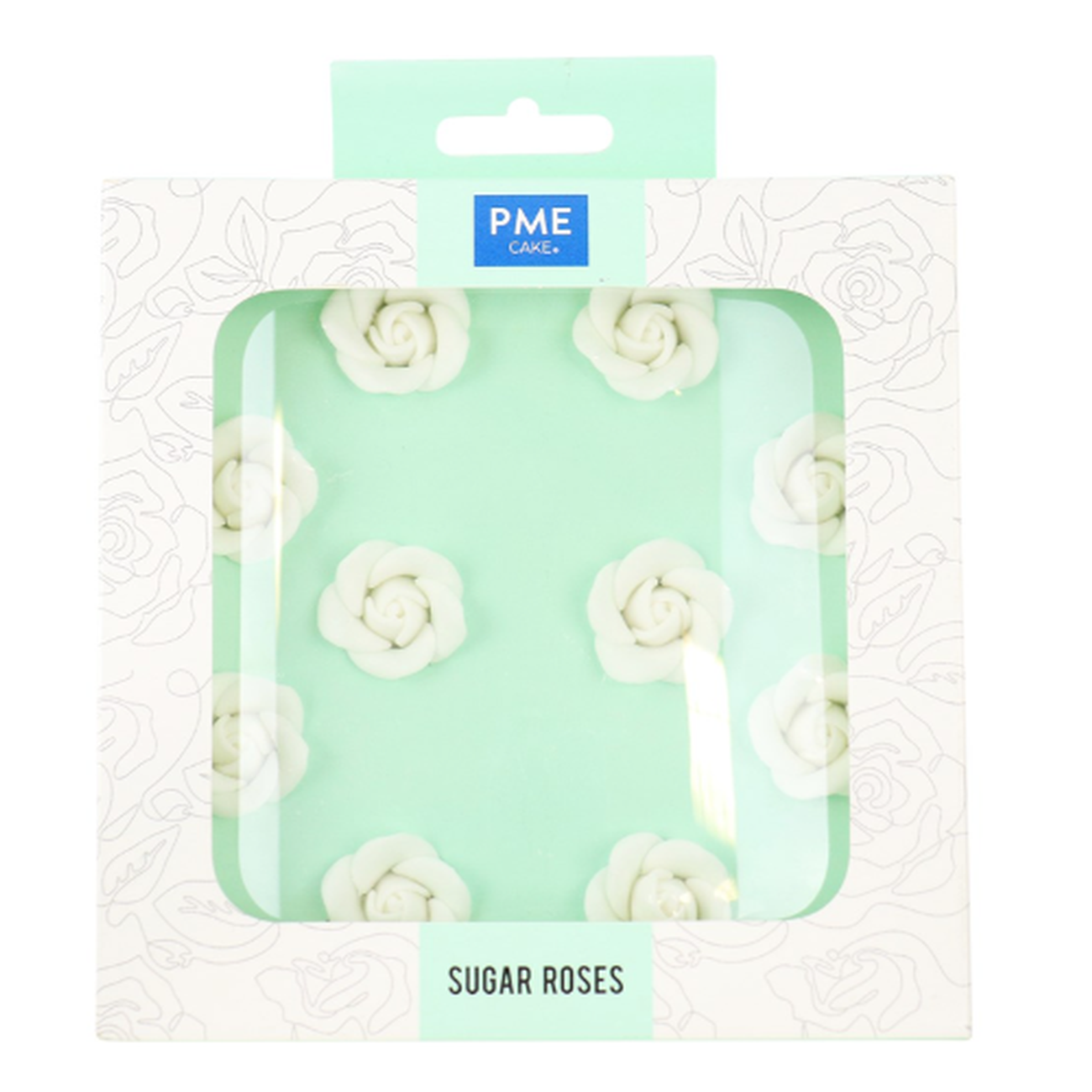 pme-white-sugar-roses-set10-25mm - PME White Sugar Roses Set of 10 