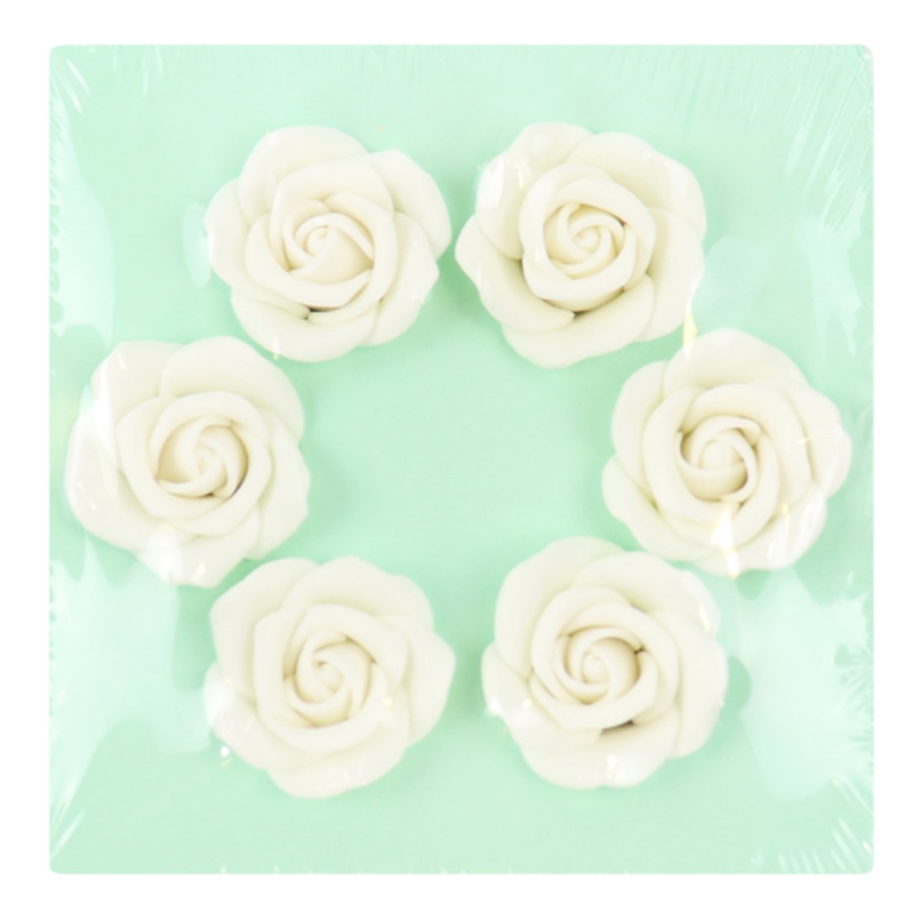 pme-white-sugar-roses-set6-45mm - PME White Sugar Roses Set of 6 