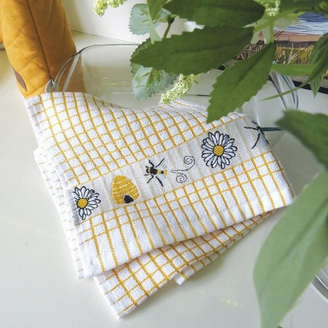 sl-bee-happy-cotton-tea-towel - Samuel Lamont Bee Happy Cotton Tea Towel