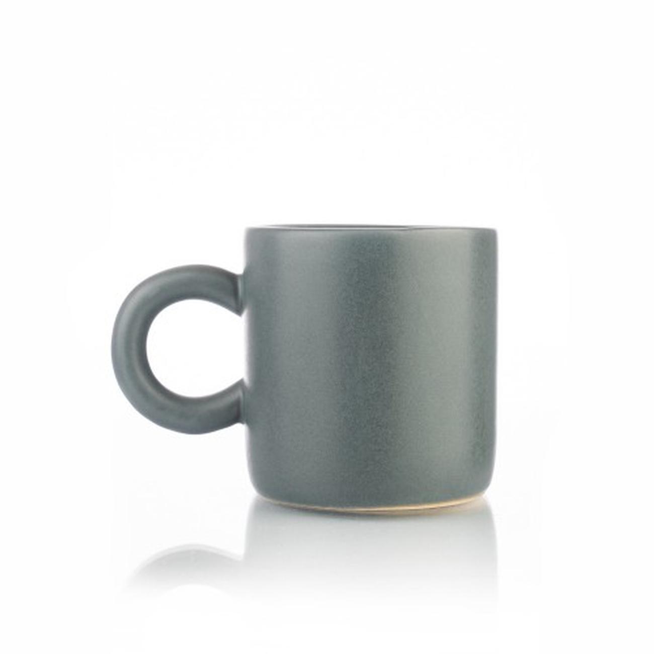 siip-matt-espresso-w-round-grey-handle - Siip Espresso Cup- Matte Grey With Round Handle