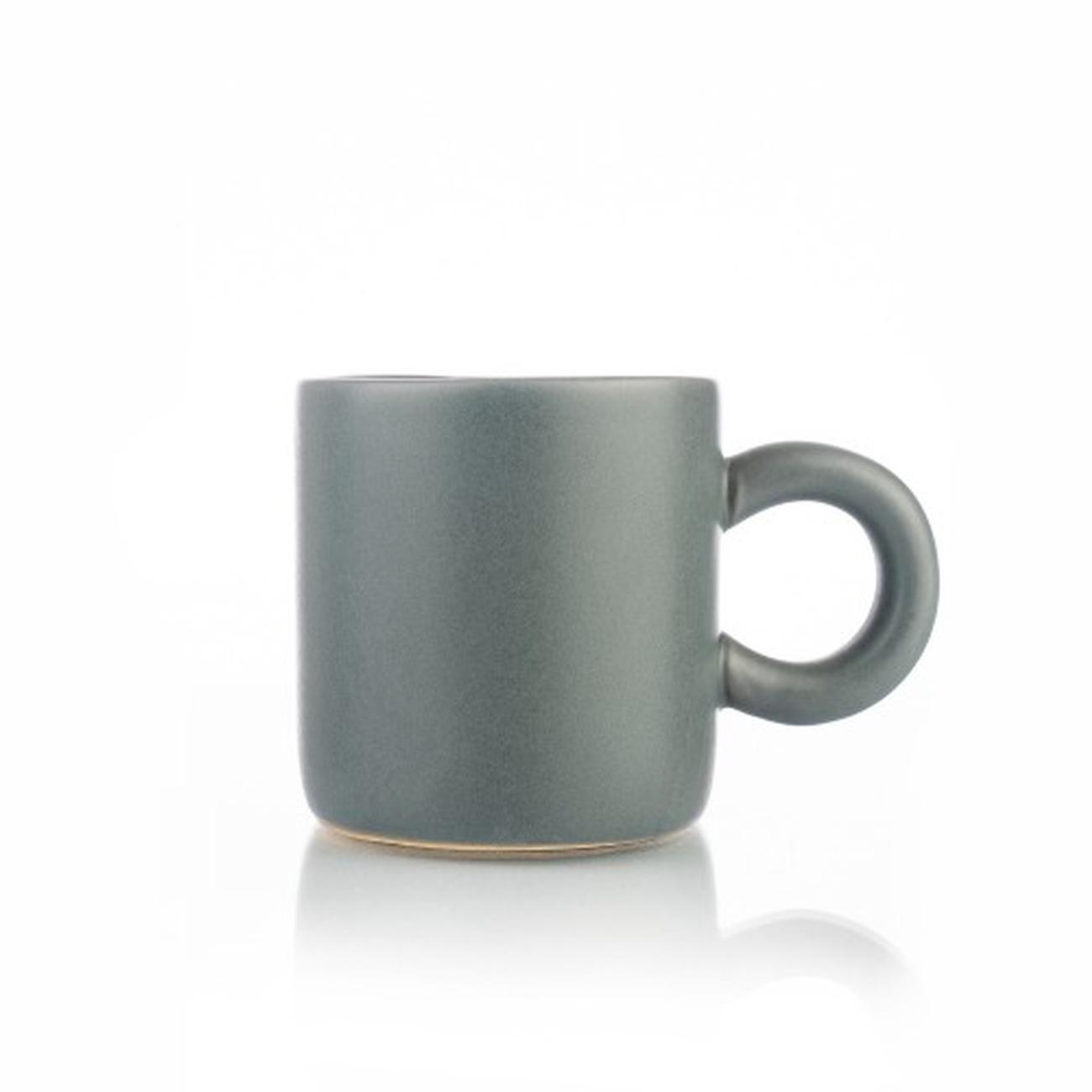 siip-matt-espresso-w-round-grey-handle - Siip Espresso Cup- Matte Grey With Round Handle