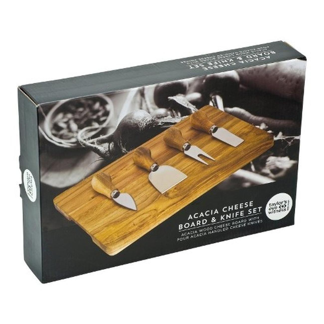 te-4piece-acacia-wood-cheese-board-set - Taylor's Eye Witness 4 Piece Acacia Cheese Knife Set & Acacia Wood Cheese Board Sets