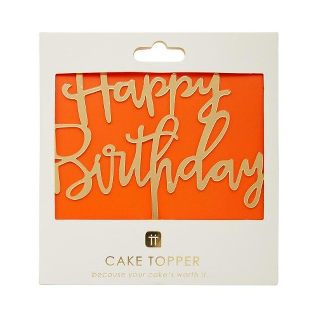 tt-luxe-happy-birthday-acr-cake-topper - TT Luxe Gold Happy Birthday Cake Topper