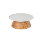 casafina-forma-wooden-footed-cake-stand-white-21cm - Forma Footed Cake Plate White Wooden Stand 21cm