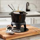 masterclass-white-enamelled-cast-iron-fondue-set - MasterClass Cast Iron Enamelled Black Fondue Set