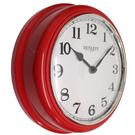red-deep-wall-clock-10in-plastic-dunlevy - Dunlevy Deep Wall Clock Plastic Red 10in