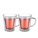 weis-set-of-2-double-walled-glasses-handles - Double-Walled Glass Mugs 2pc Set 270ml