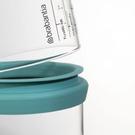 brabantia-glass-storage-jar-measuring-cup-1-litre-mint - Brabantia Glass Storage Jar with Measuring Cup 1L Mint