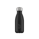 chillys-water-bottle-mono-black-260ml - Chilly's 260ml Stainless Steel Water Bottle Mono Black