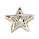 eddingtons-brass-star-cookie-cutters-with-white-top-set-of-3 - Eddingtons Brass 3pc Christmas Star Cookie Cutters with White Top