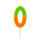 tt-orange-0-we-heart-bdays-candle-number - TT Orange & Mint Green Number 0 Candle